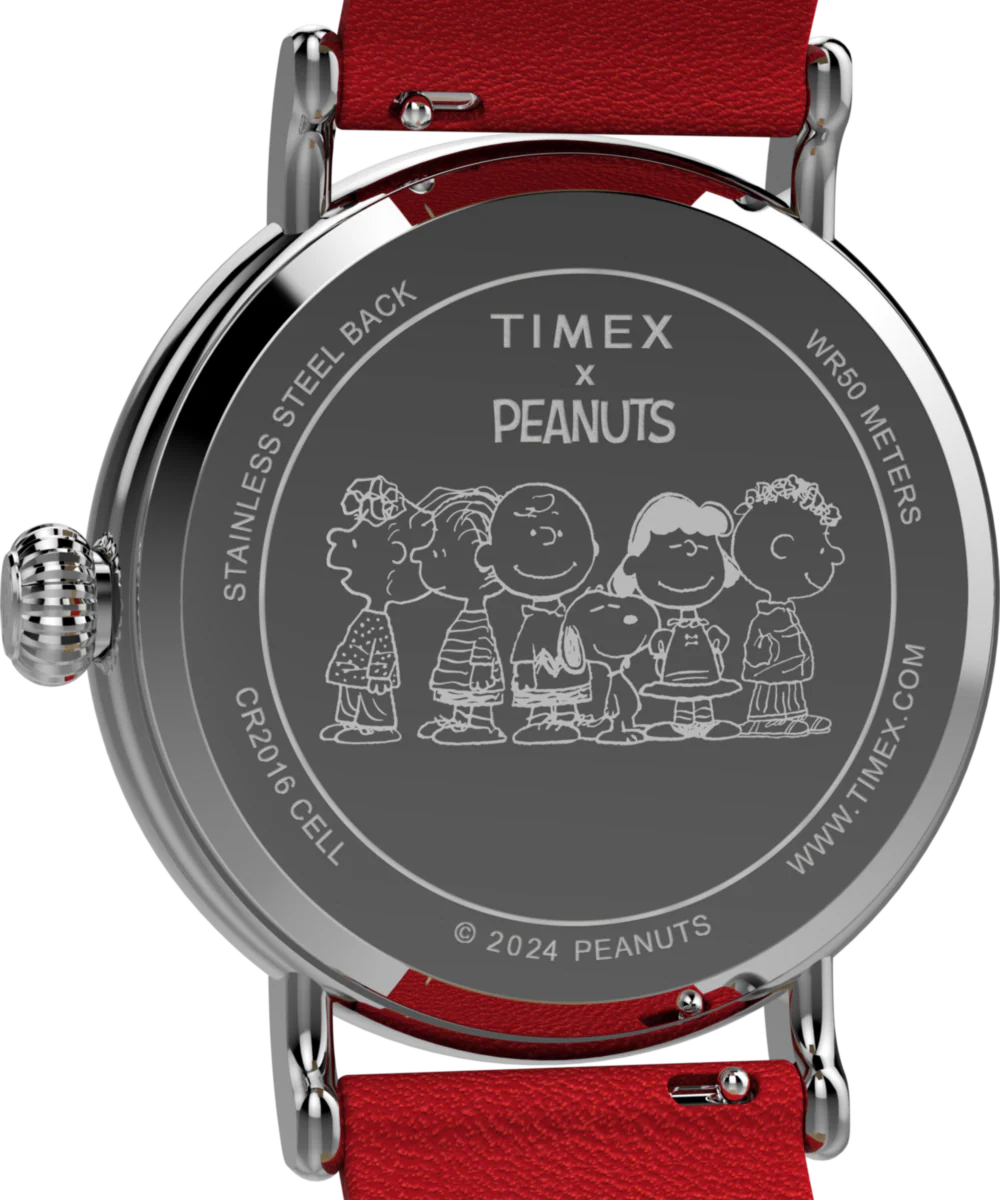 Peanuts® x Timex Standard Snoopy Santa 40mm Leather Strap Watch - Image 4