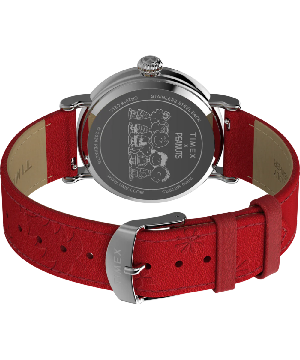 Peanuts® x Timex Standard Snoopy Santa 40mm Leather Strap Watch - Image 5