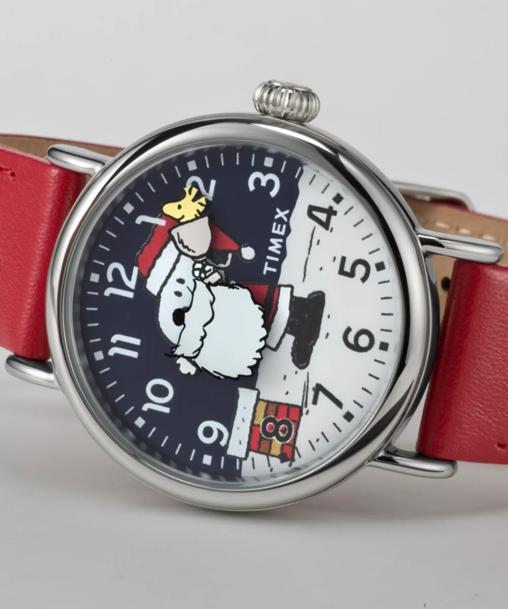 Peanuts® x Timex Standard Snoopy Santa 40mm Leather Strap Watch - Image 6