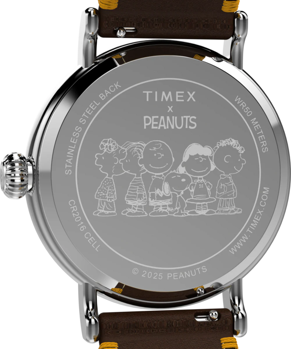 Peanuts® x Timex Standard Thanksgiving 40mm Leather Strap Watch - Image 5