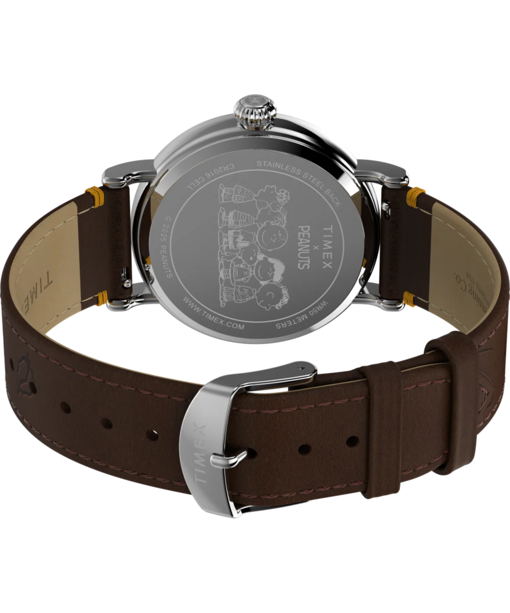 Peanuts® x Timex Standard Thanksgiving 40mm Leather Strap Watch - Image 6