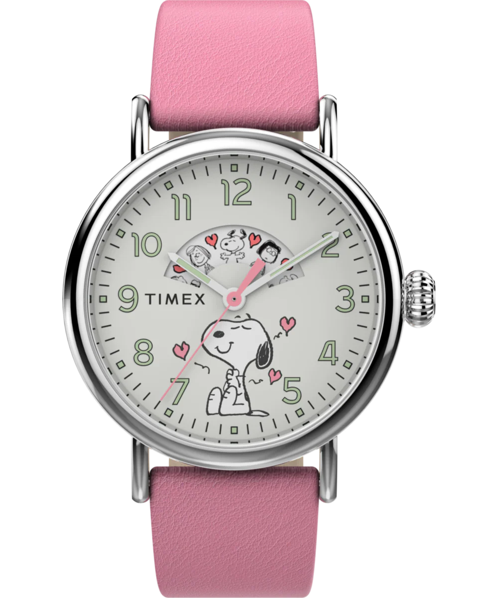 Peanuts x Timex Standard Valentine's 40mm Leather Strap Watch
