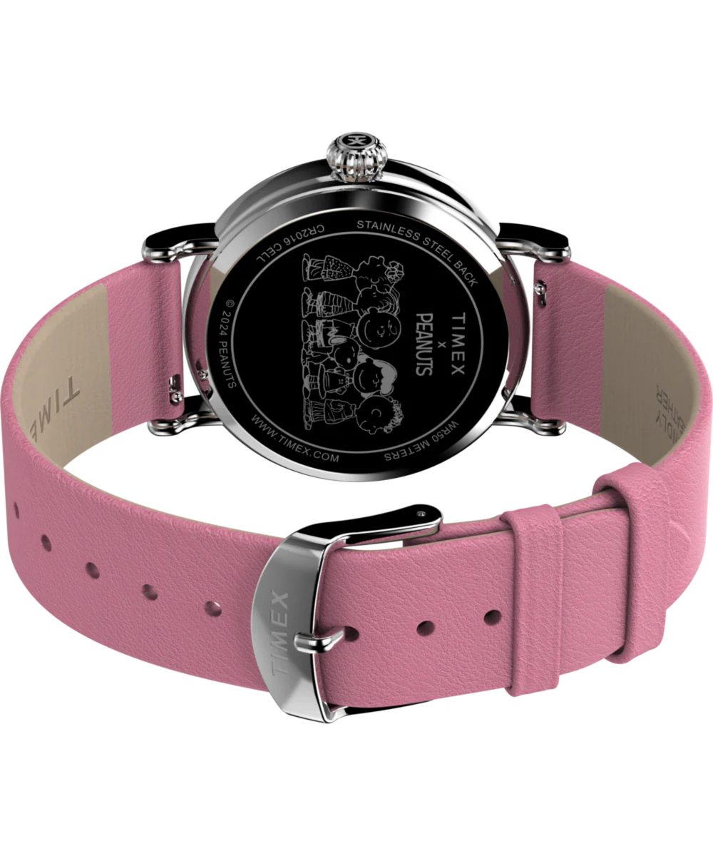 Peanuts x Timex Standard Valentine's 40mm Leather Strap Watch - Image 5
