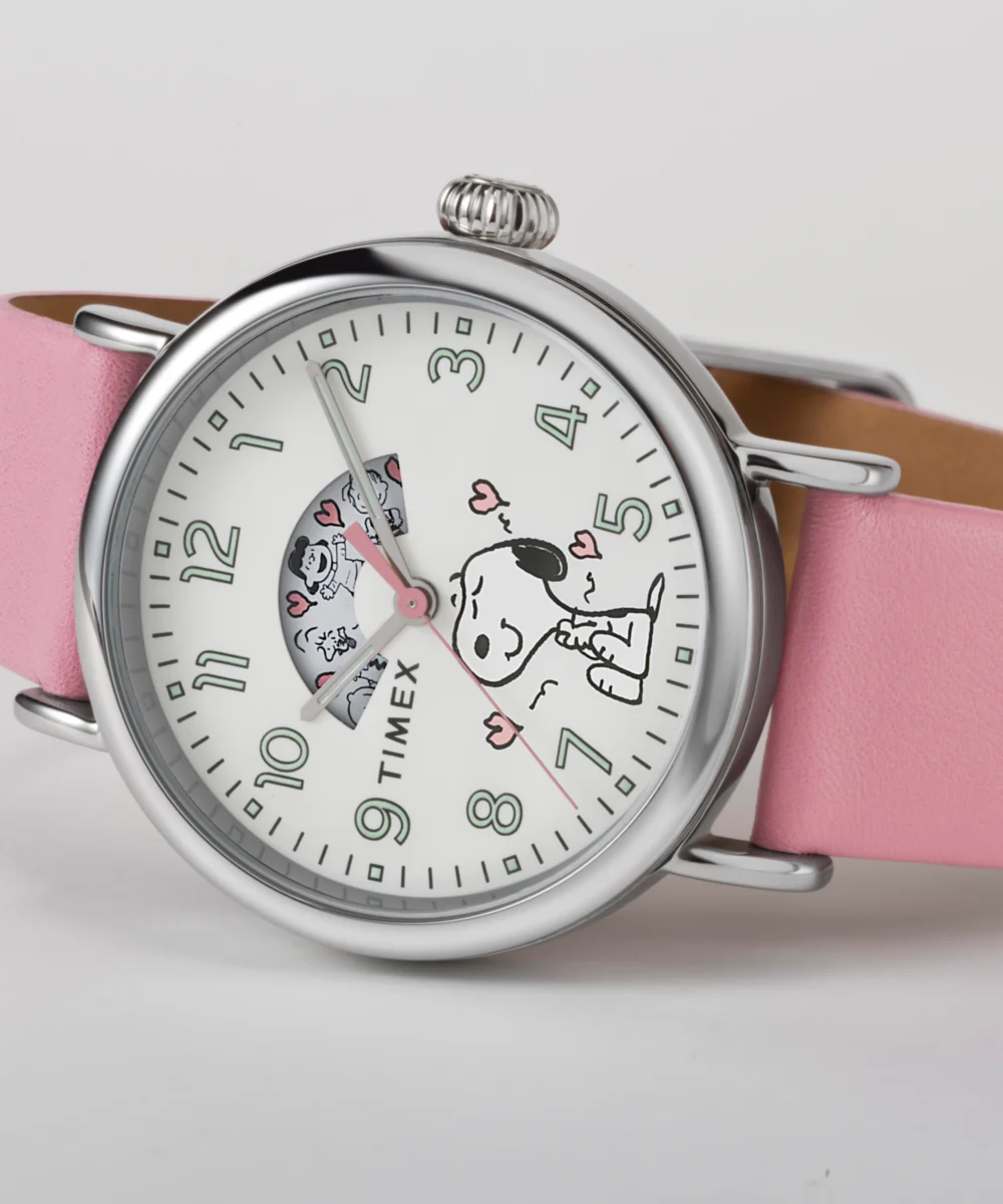 Peanuts x Timex Standard Valentine's 40mm Leather Strap Watch - Image 6