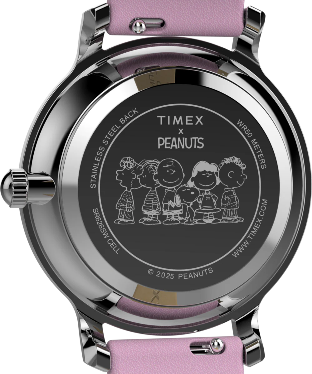 Peanuts® x Timex Transcend Snoopy Hug 31mm Leather Strap Watch - Image 5