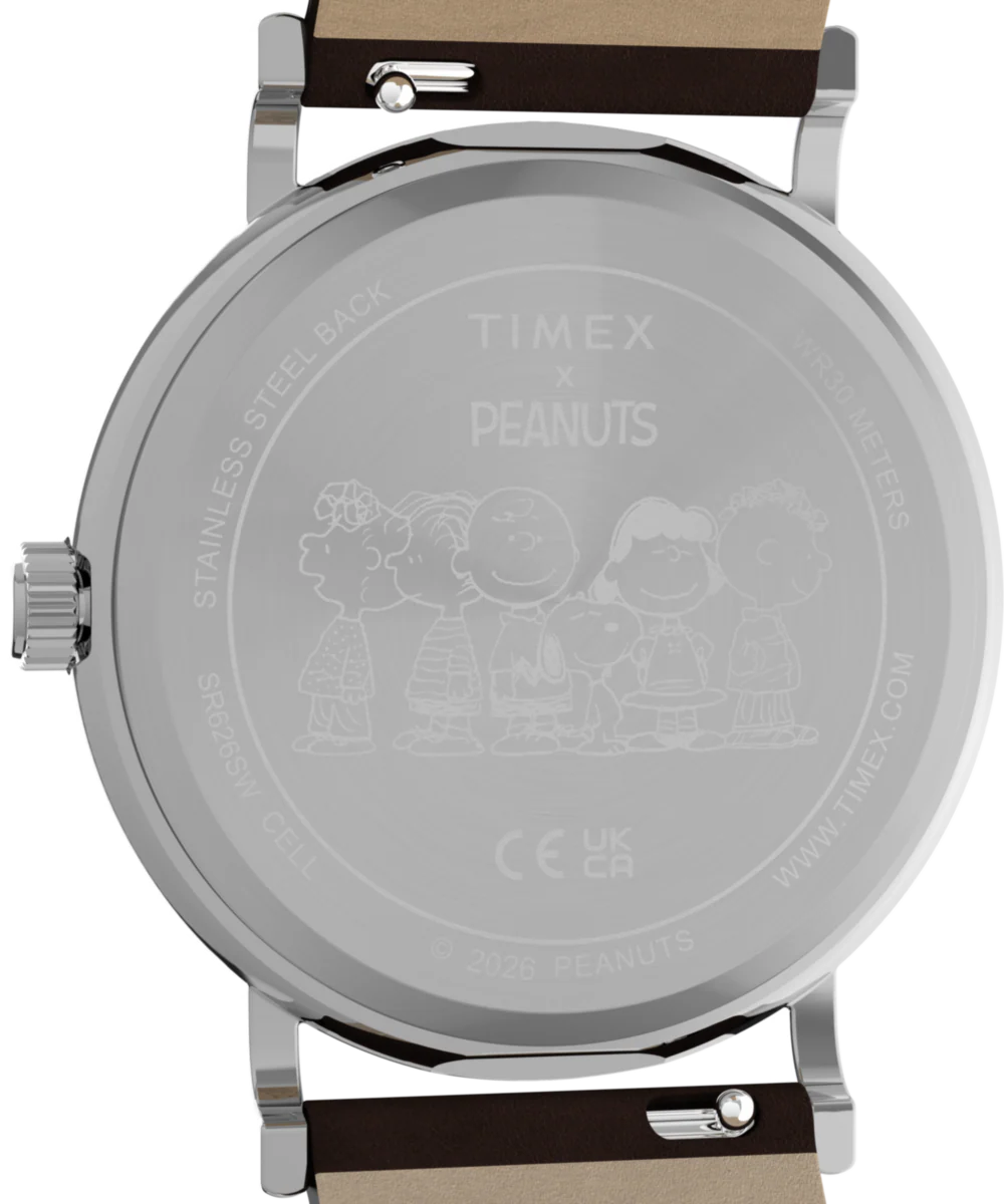 Peanuts® x Timex Weekender Baseball 38mm Leather Strap Watch - Image 4