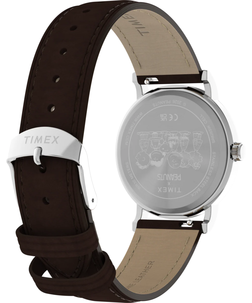 Peanuts® x Timex Weekender Baseball 38mm Leather Strap Watch - Image 5