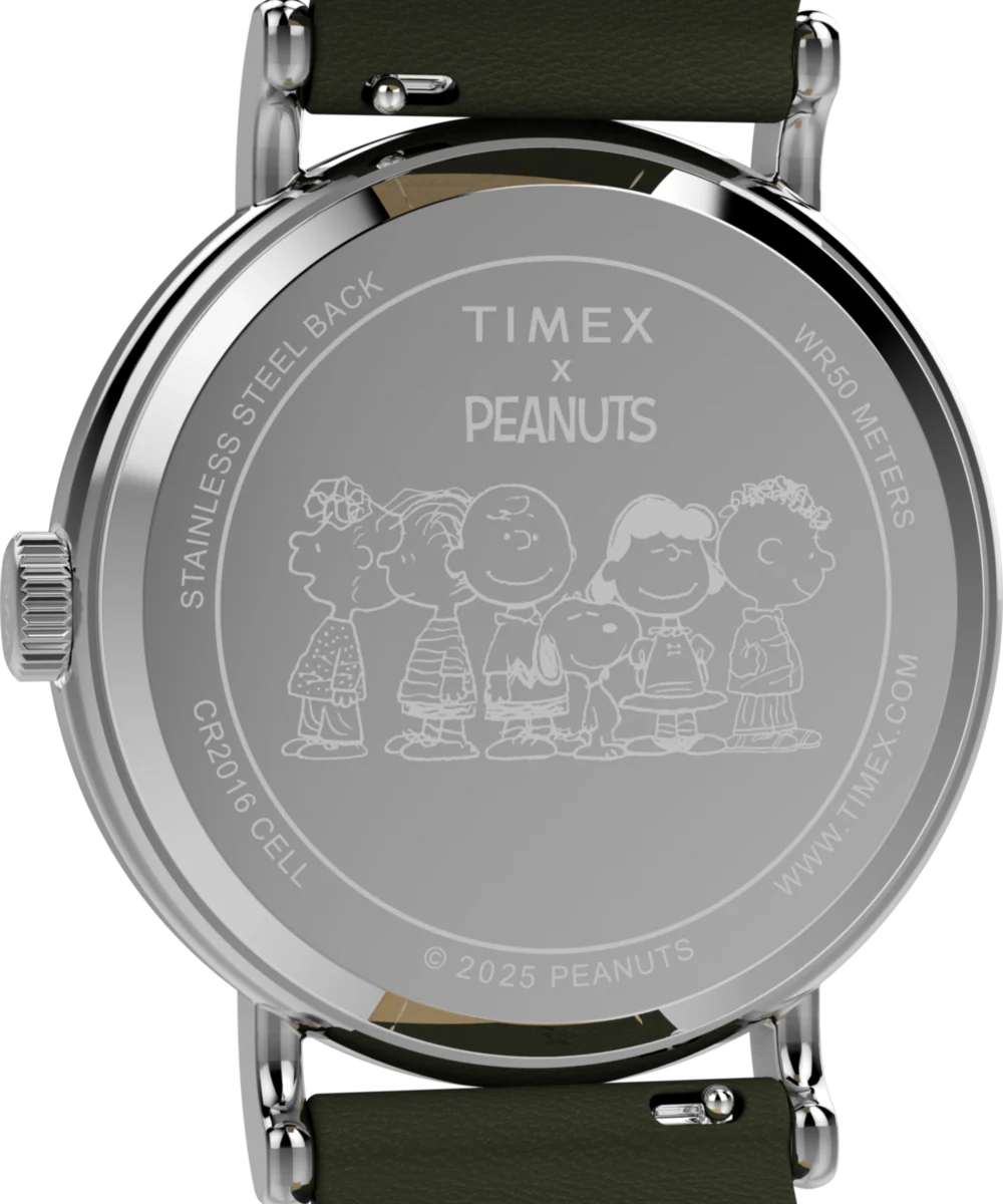 Peanuts® x Timex Weekender Holiday Dial 40mm Leather Strap Watch - Image 4