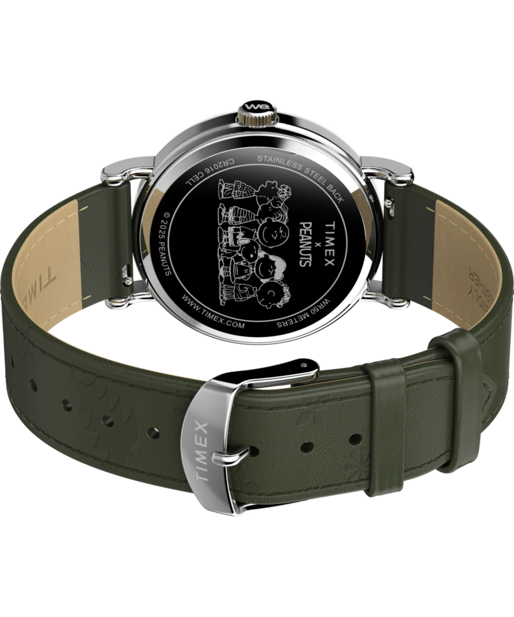 Peanuts® x Timex Weekender Holiday Dial 40mm Leather Strap Watch - Image 5