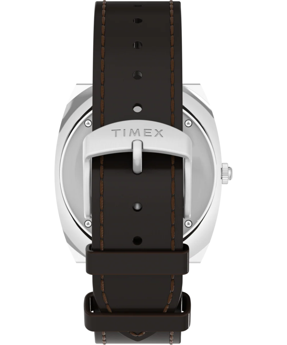 Q Timex® 1972 World Time 39mm Leather Strap Watch - Image 3