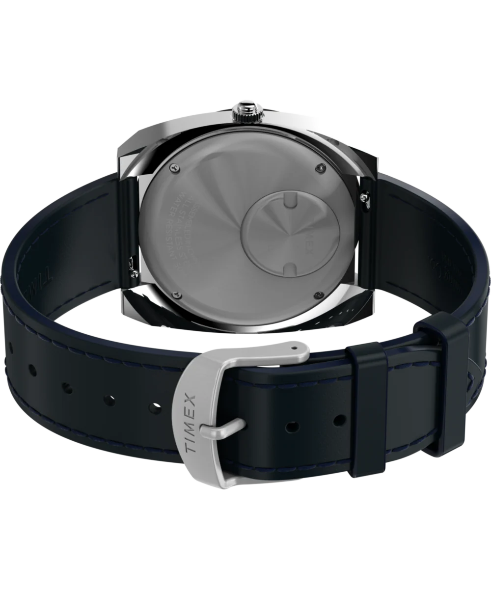 Q Timex® 1972 World Time 39mm Leather Strap Watch - Image 5