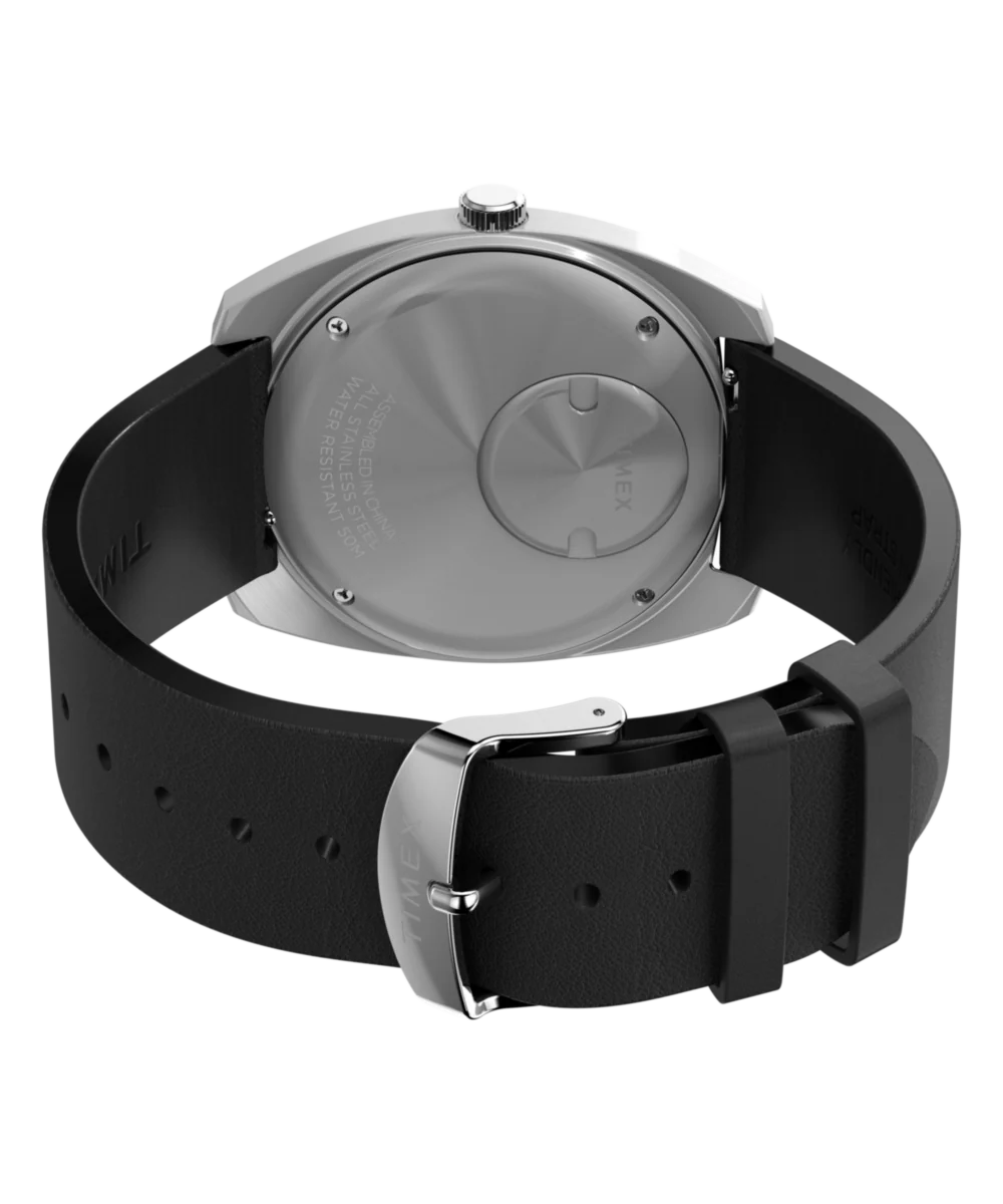 Q Timex® 1975 Enigma 37mm Leather Strap Watch - Image 5