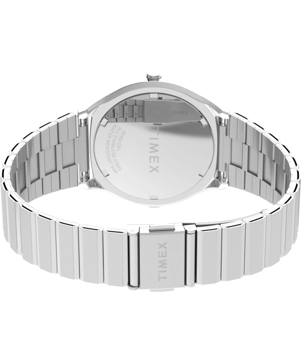 Q Timex® 1975 SSQ Digital Reissue 38mm Stainless Steel Bracelet Watch - Image 5