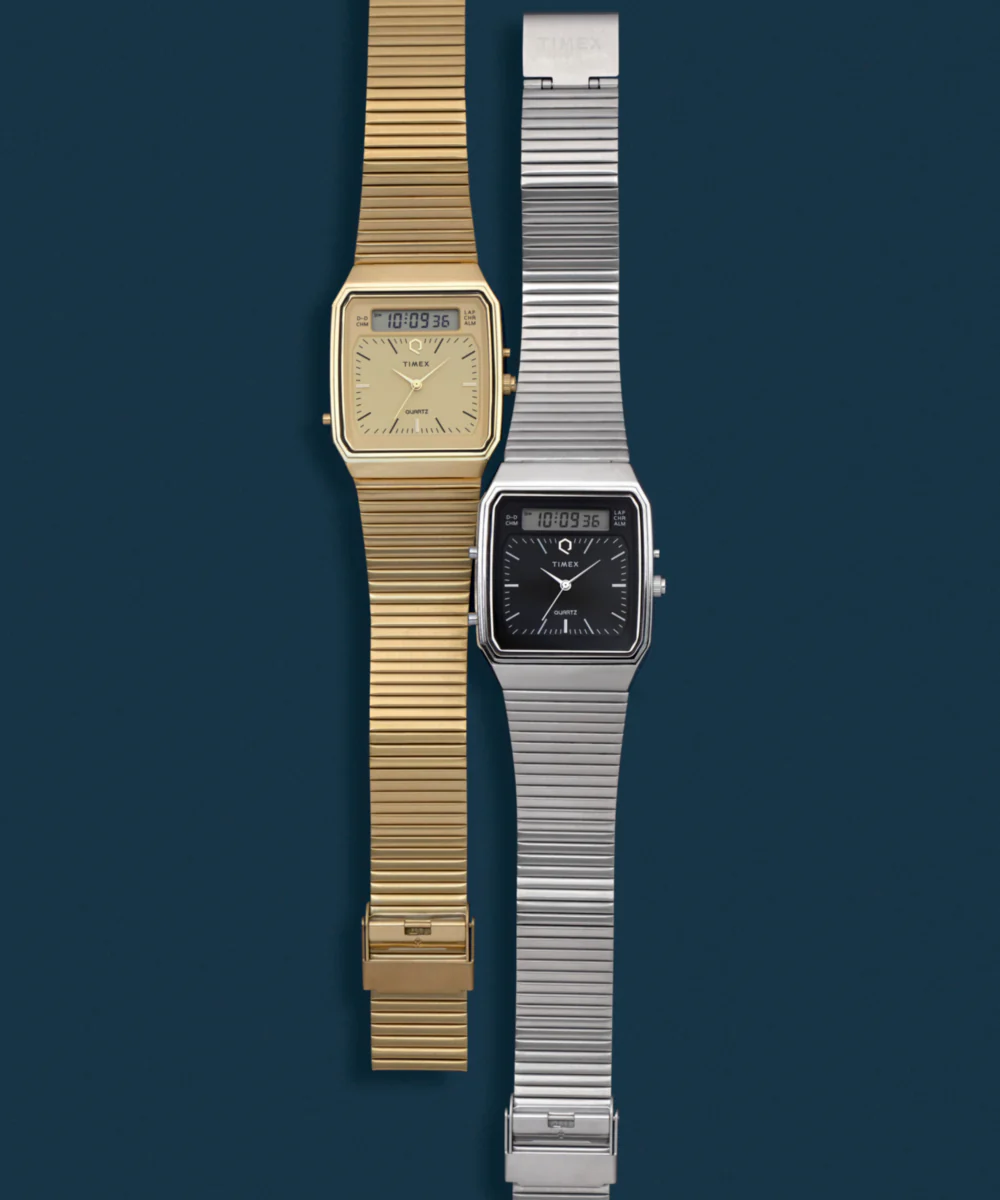 Q Timex® 1982 Ana-Digi Reissue 33mm Stainless Steel Bracelet Watch - Image 6