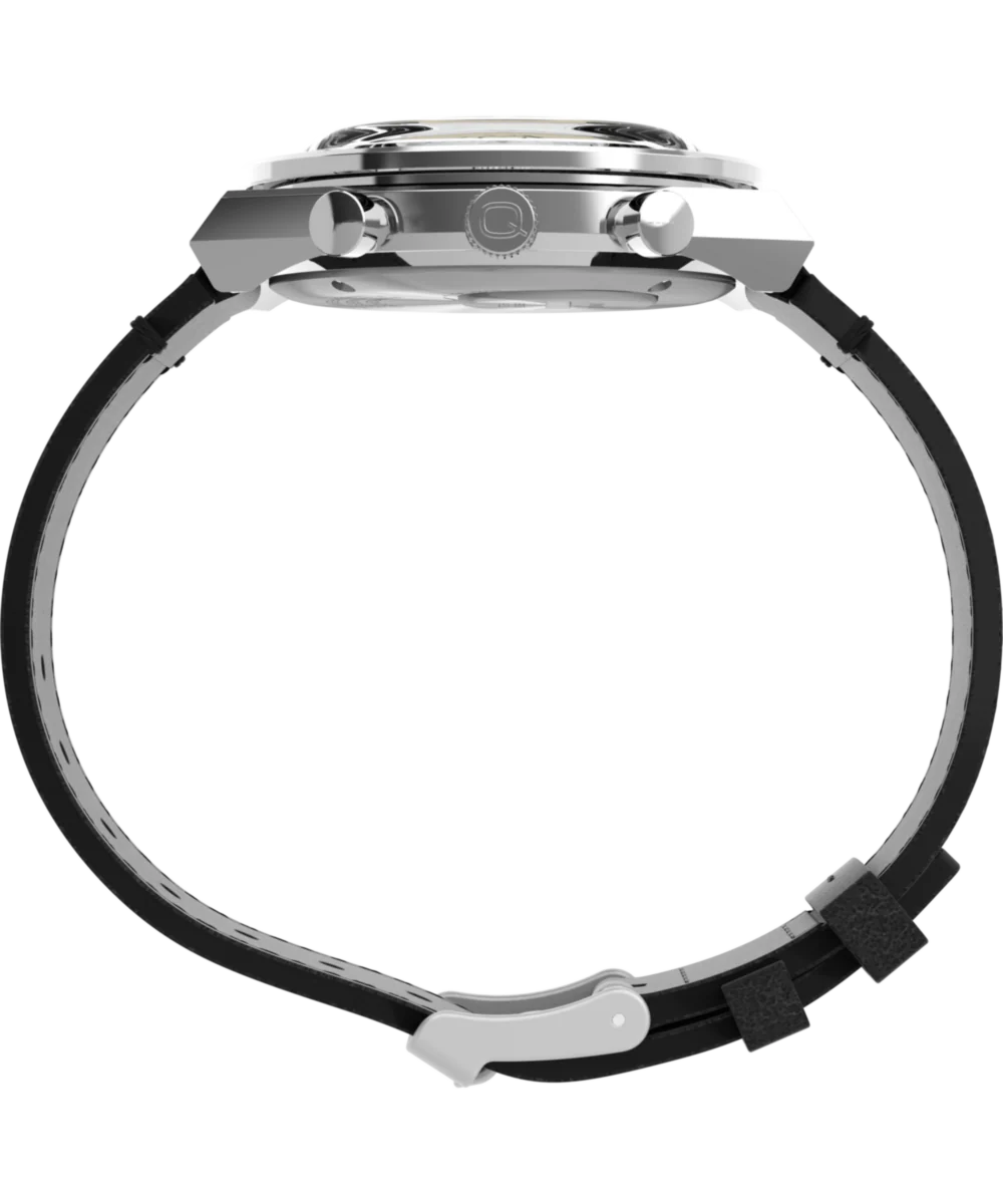 Q Timex Chronograph 40mm Leather Strap Watch - Image 2