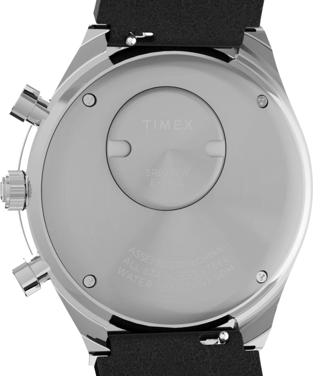 Q Timex Chronograph 40mm Leather Strap Watch - Image 4