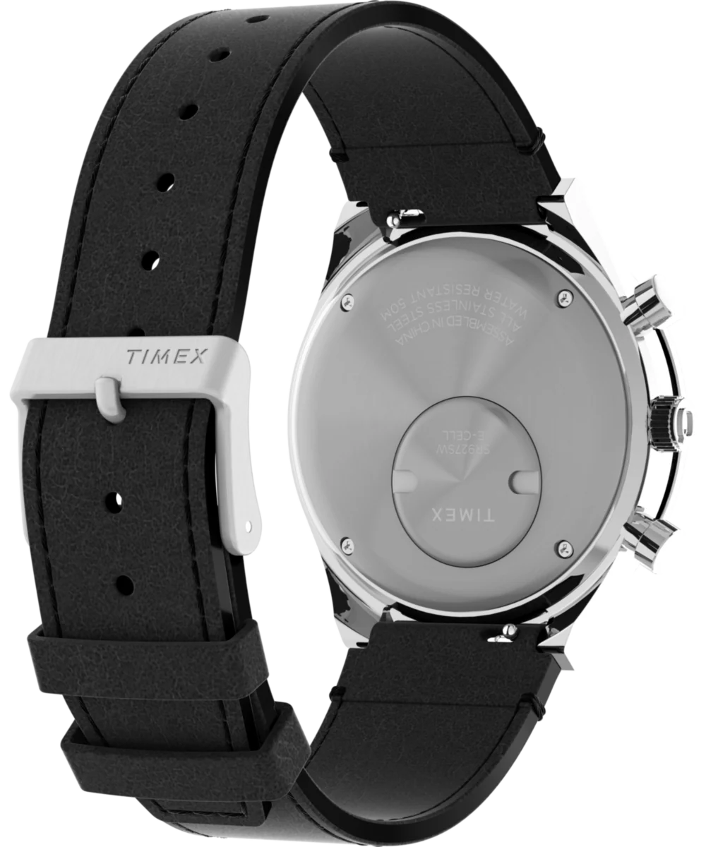 Q Timex Chronograph 40mm Leather Strap Watch - Image 5