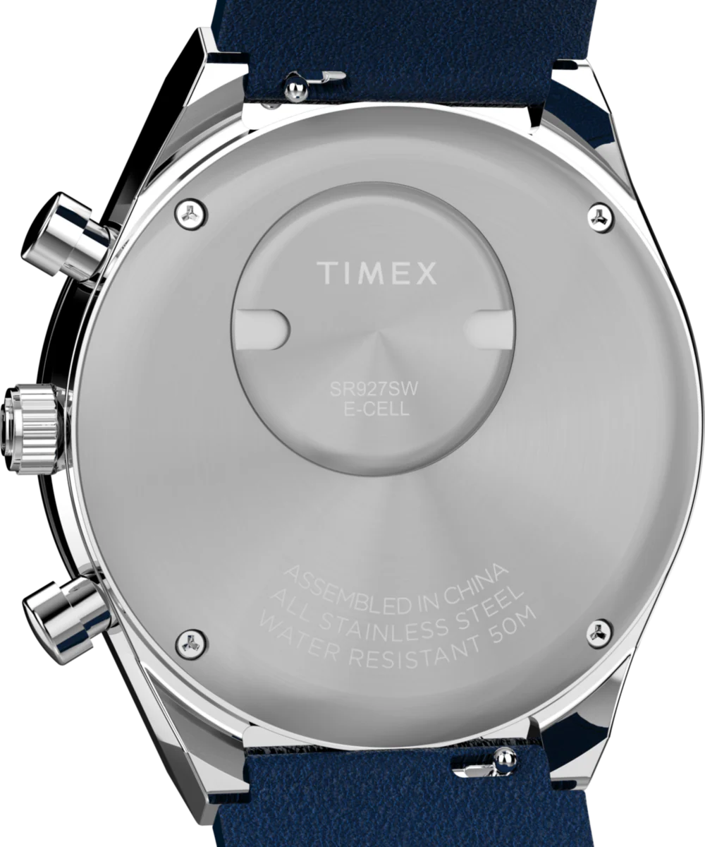 Q Timex® Chronograph 40mm Leather Strap Watch - Image 4