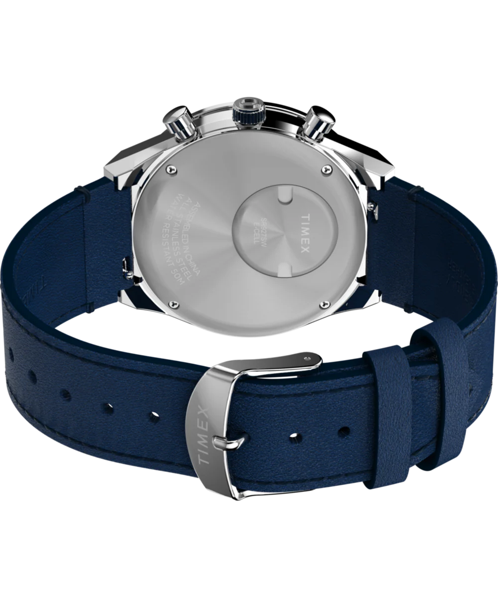 Q Timex® Chronograph 40mm Leather Strap Watch - Image 5