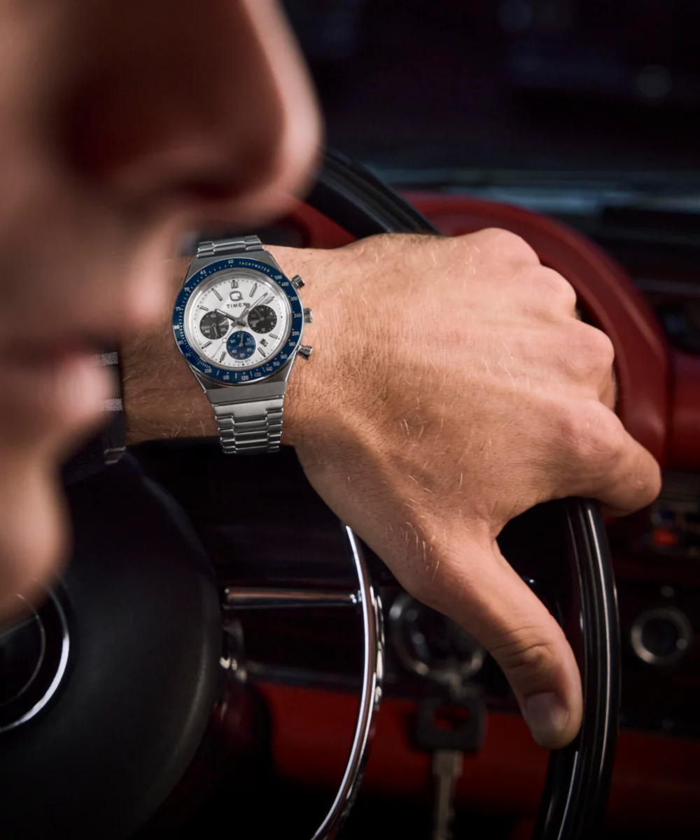 Q Timex® Chronograph 40mm Stainless Steel Bracelet Watch - Image 3