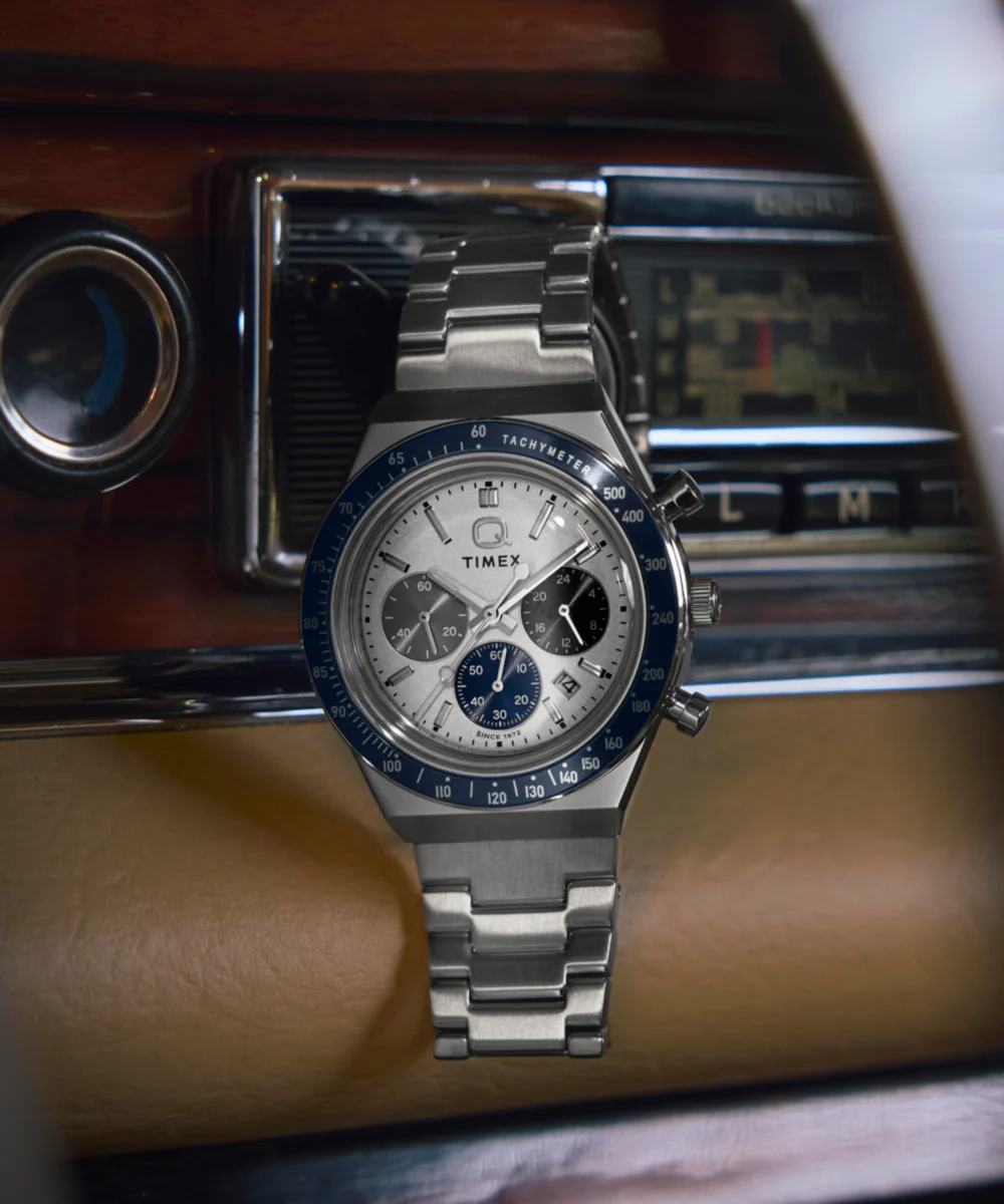 Q Timex® Chronograph 40mm Stainless Steel Bracelet Watch - Image 9