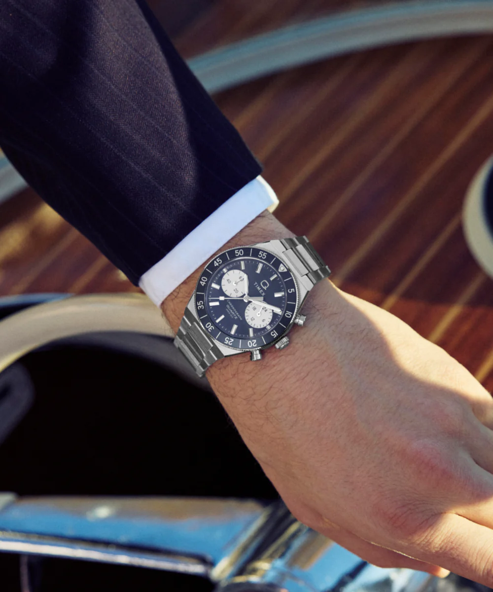 Q Timex Continental Chronograph 40mm Stainless Steel Bracelet Watch - Image 2