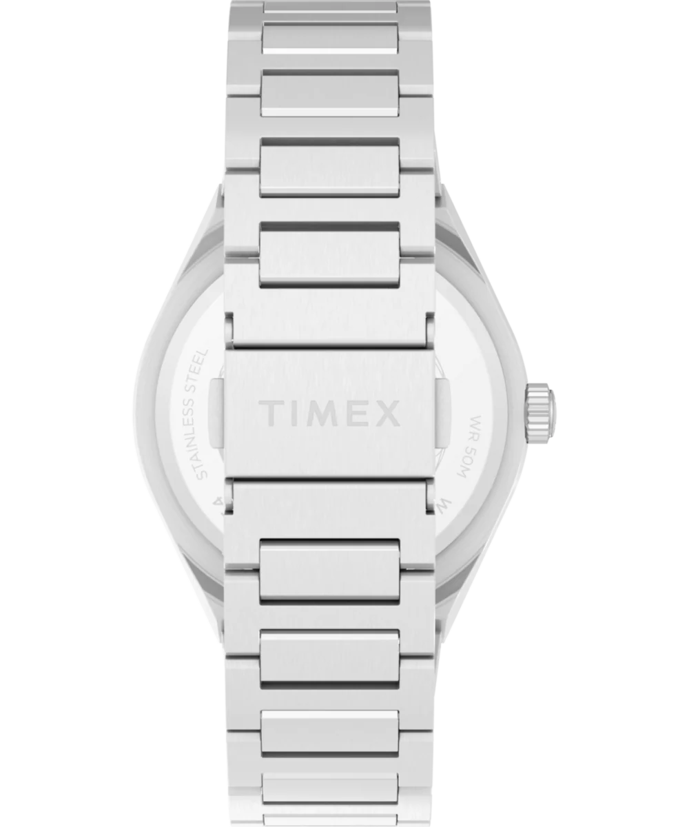 Q Timex® Continental Day and Date 39mm Stainless Steel Bracelet Watch - Image 6