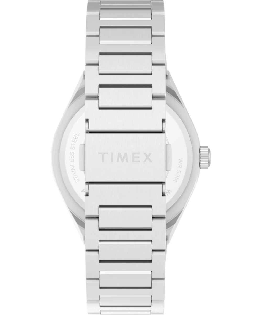 Q Timex® Continental Day and Date 39mm Stainless Steel Bracelet Watch - Image 4