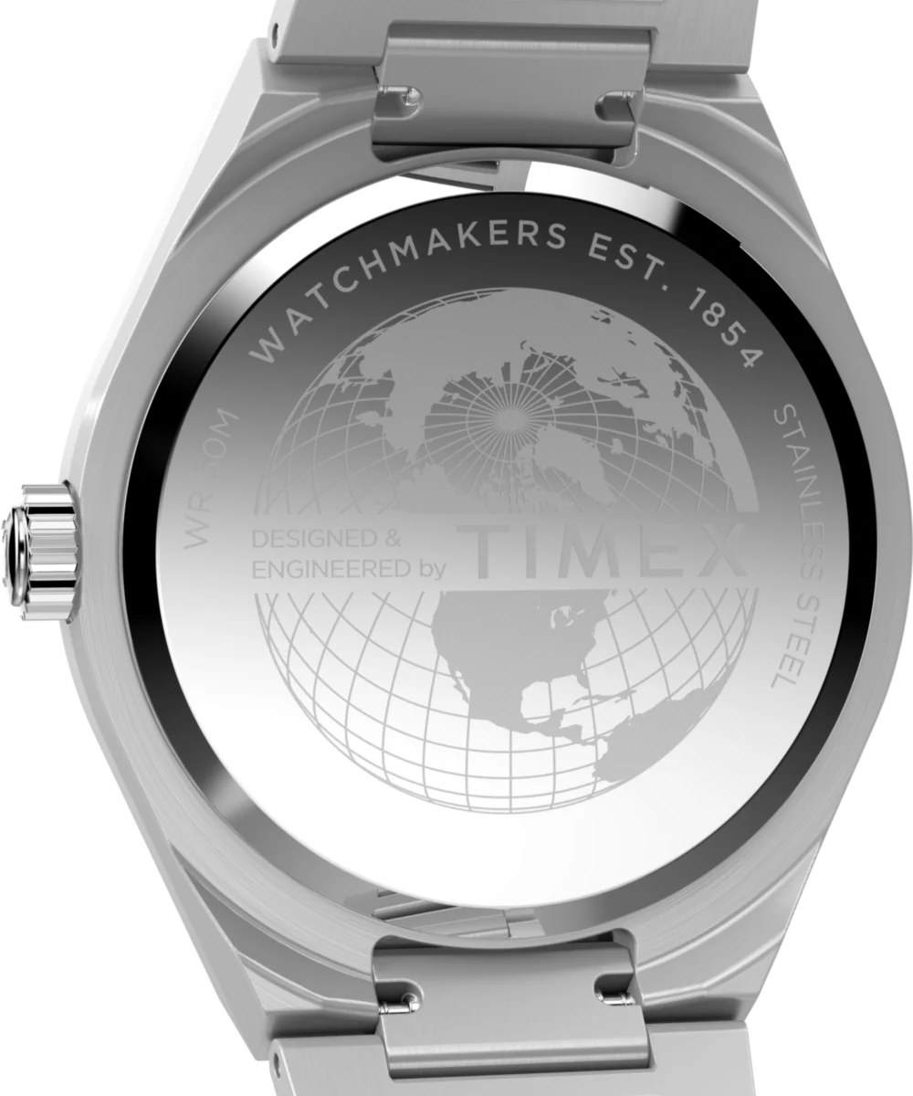 Q Timex® Continental GMT 39mm Stainless Steel Bracelet Watch - Image 5