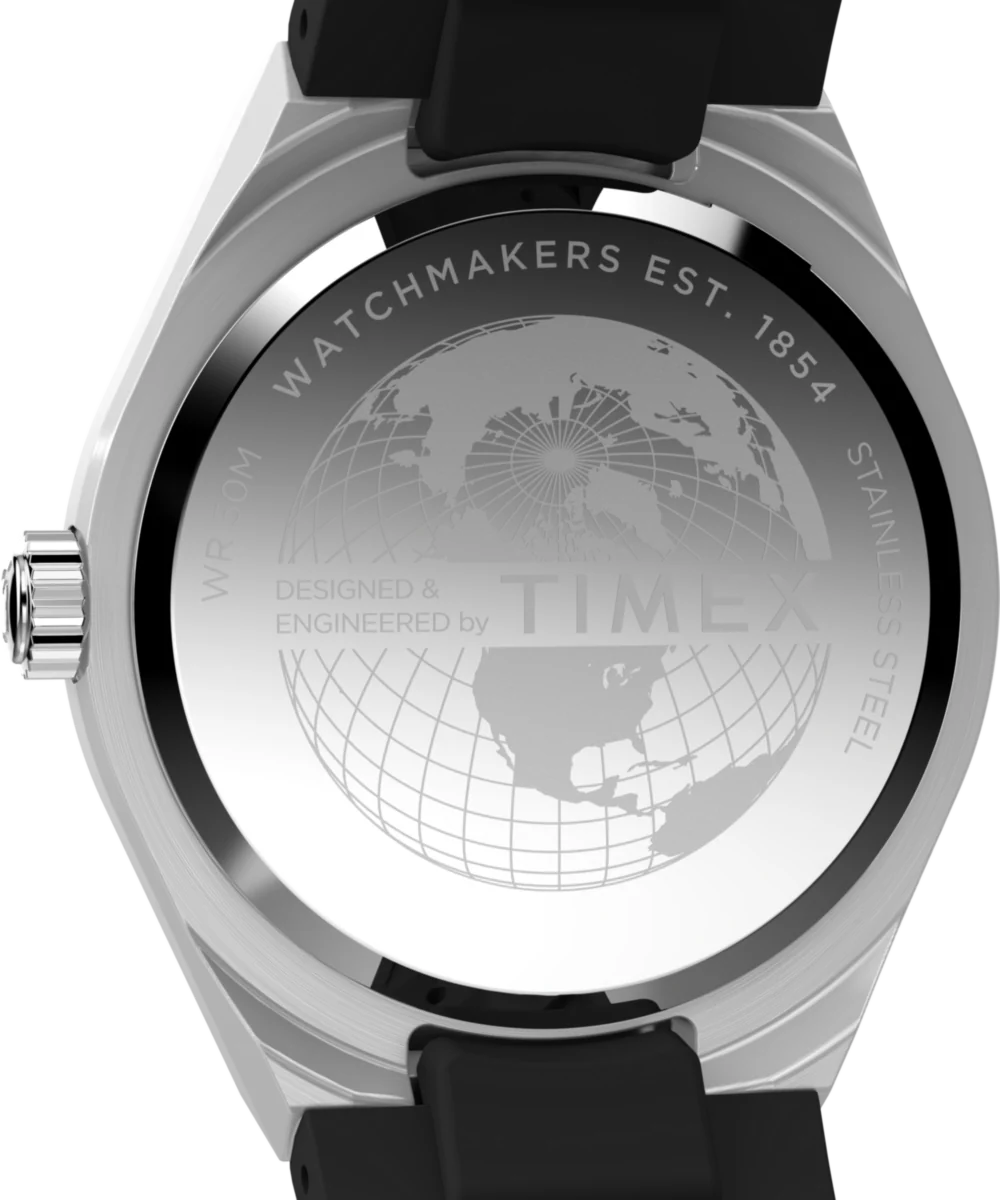 Q Timex® Continental GMT 39mm Synthetic Rubber Strap Watch - Image 5