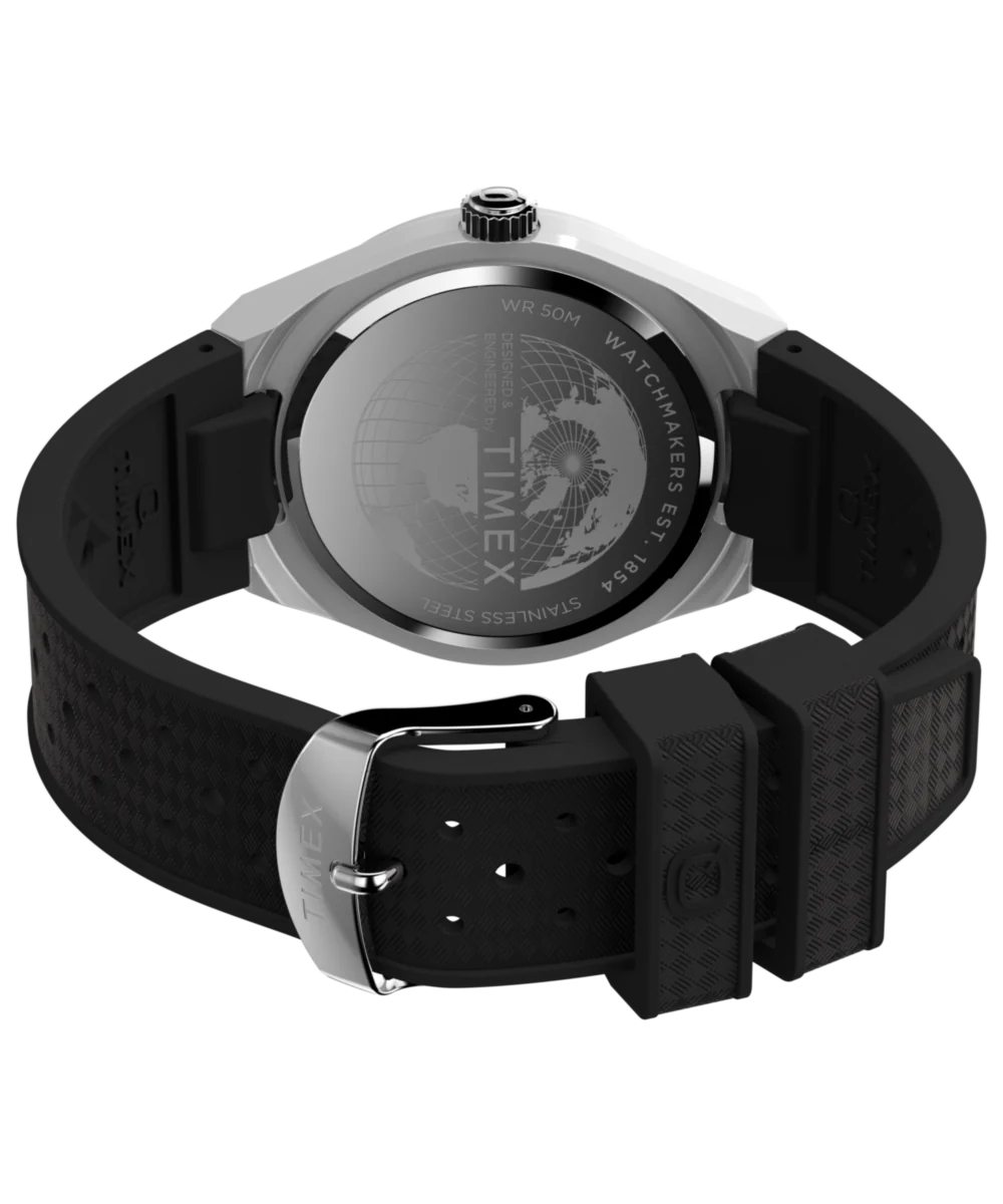 Q Timex® Continental GMT 39mm Synthetic Rubber Strap Watch - Image 6