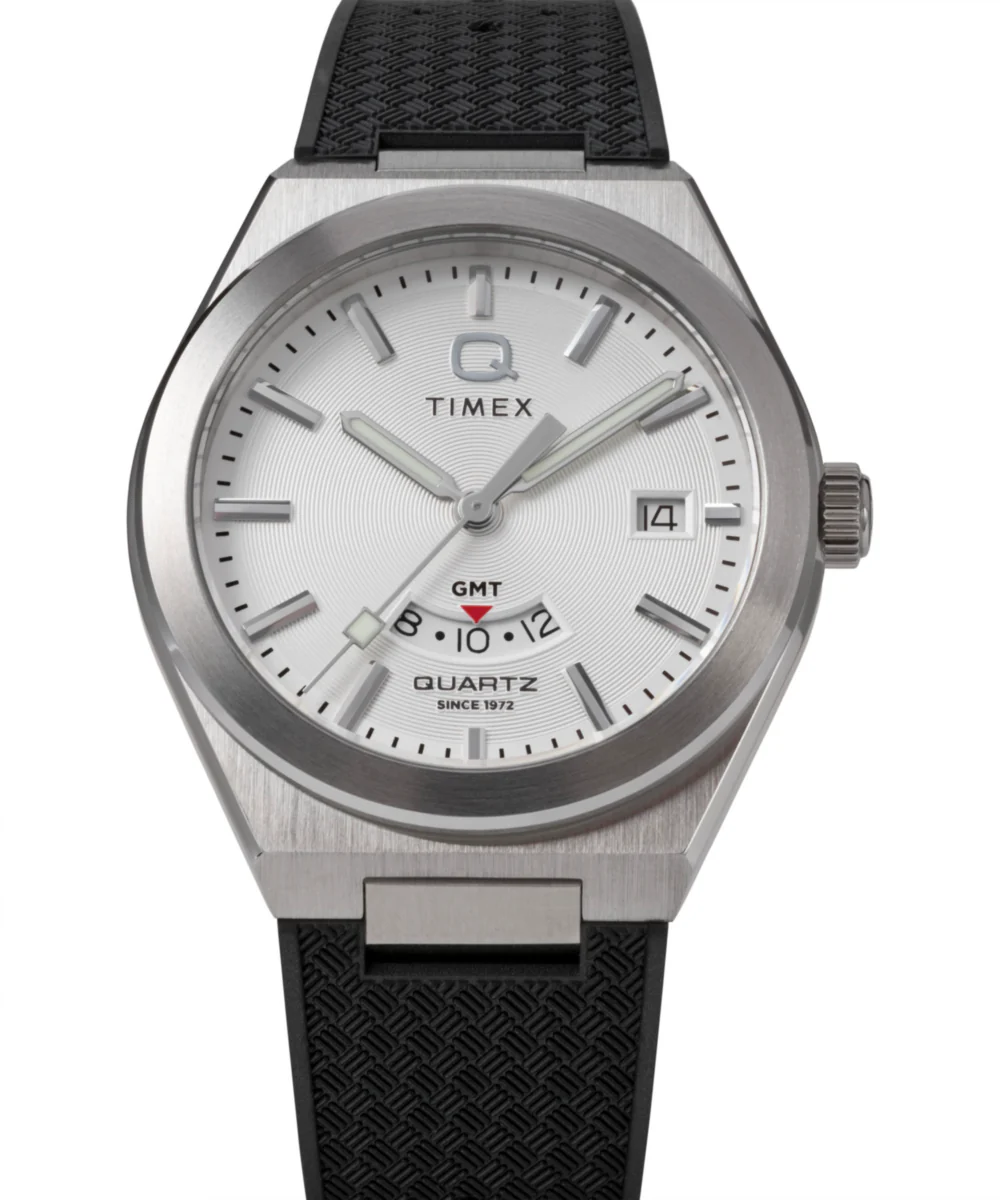 Q Timex® Continental GMT 39mm Synthetic Rubber Strap Watch - Image 7