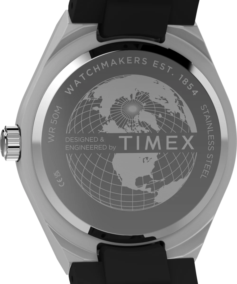 Q Timex Continental GMT 39mm Synthetic Rubber Watch - Image 4