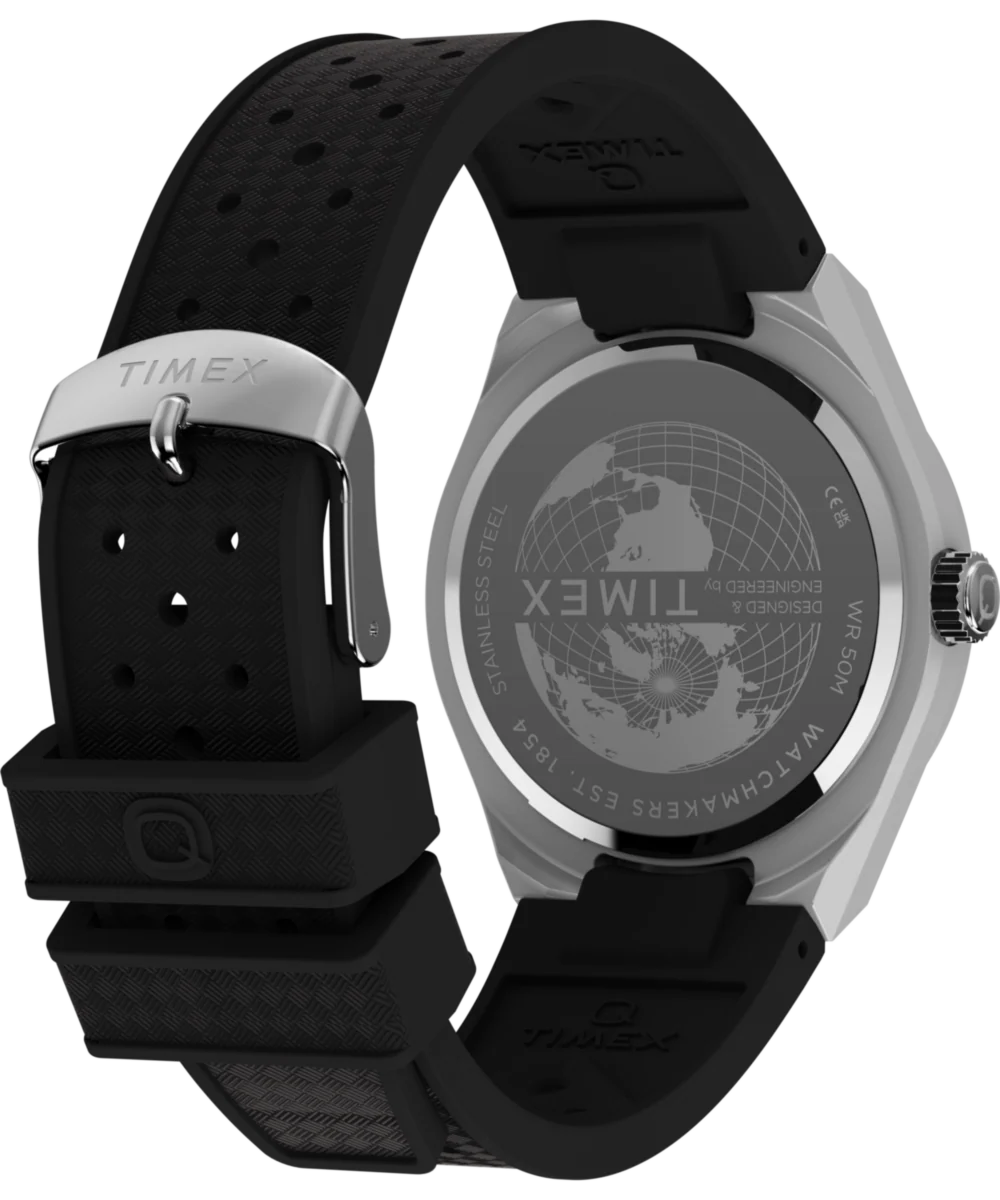 Q Timex Continental GMT 39mm Synthetic Rubber Watch - Image 5