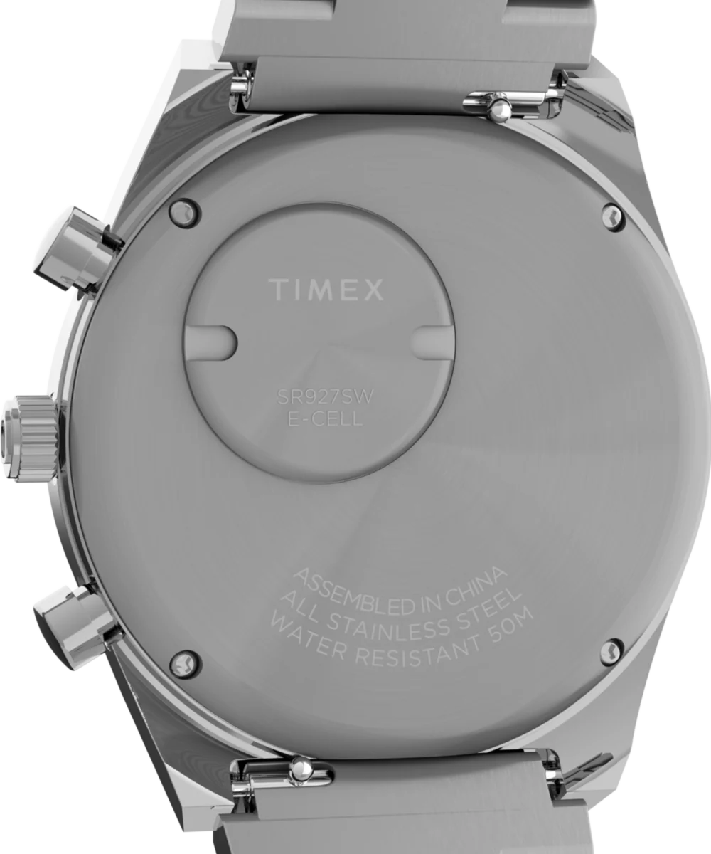 Q Timex® Falcon Eye Chronograph 40mm Stainless Steel Bracelet Watch - Image 4