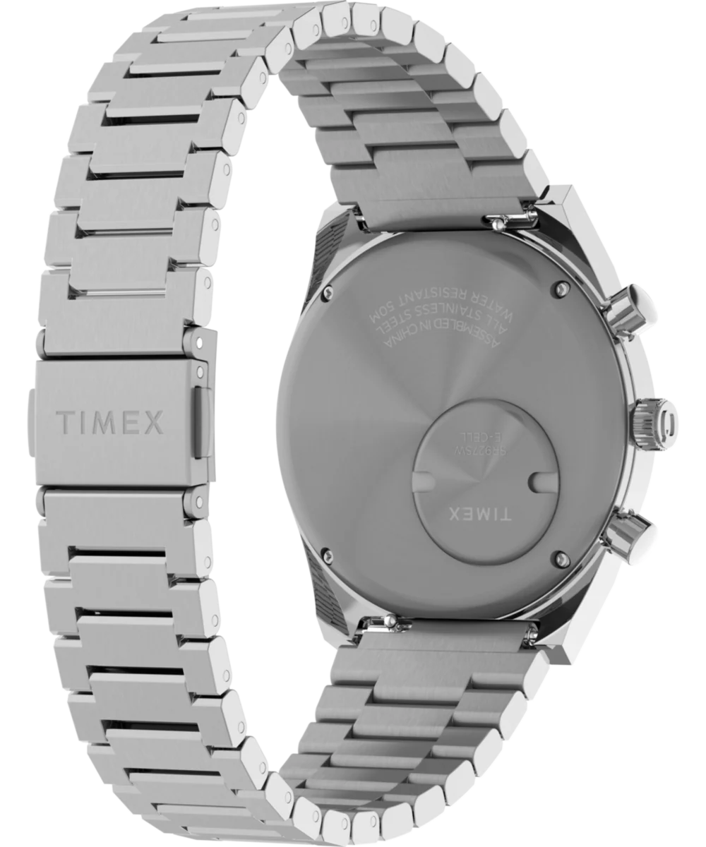 Q Timex® Falcon Eye Chronograph 40mm Stainless Steel Bracelet Watch - Image 5