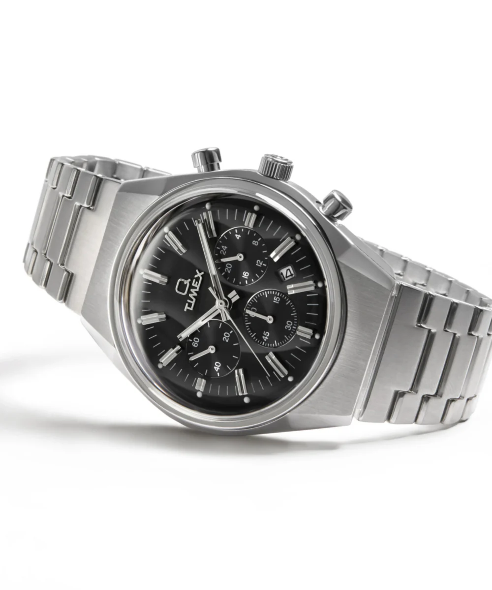 Q Timex® Falcon Eye Chronograph 40mm Stainless Steel Bracelet Watch - Image 6