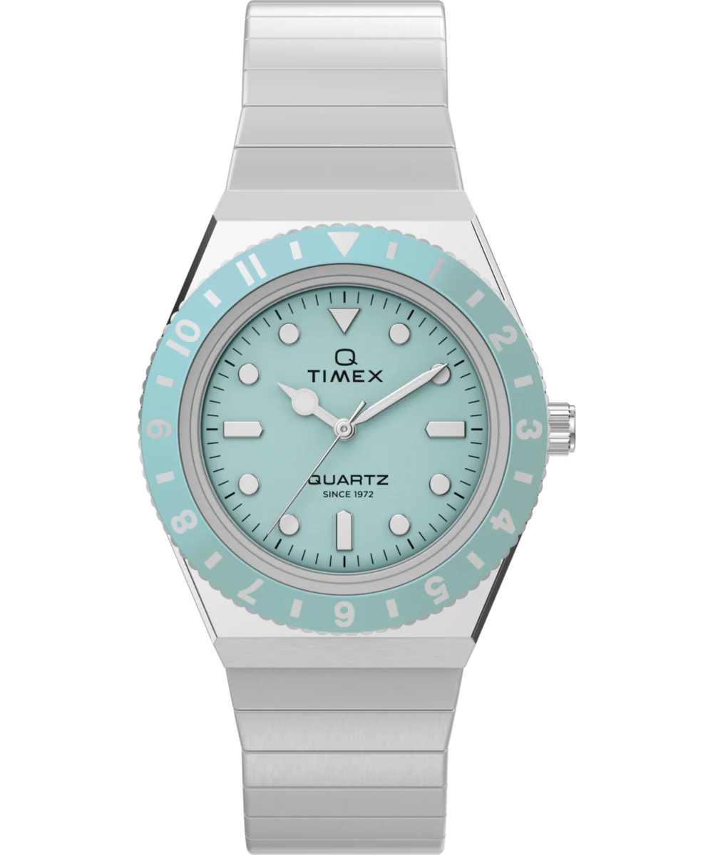 Q Timex® Mini 30mm Stainless Steel Expansion Band Watch