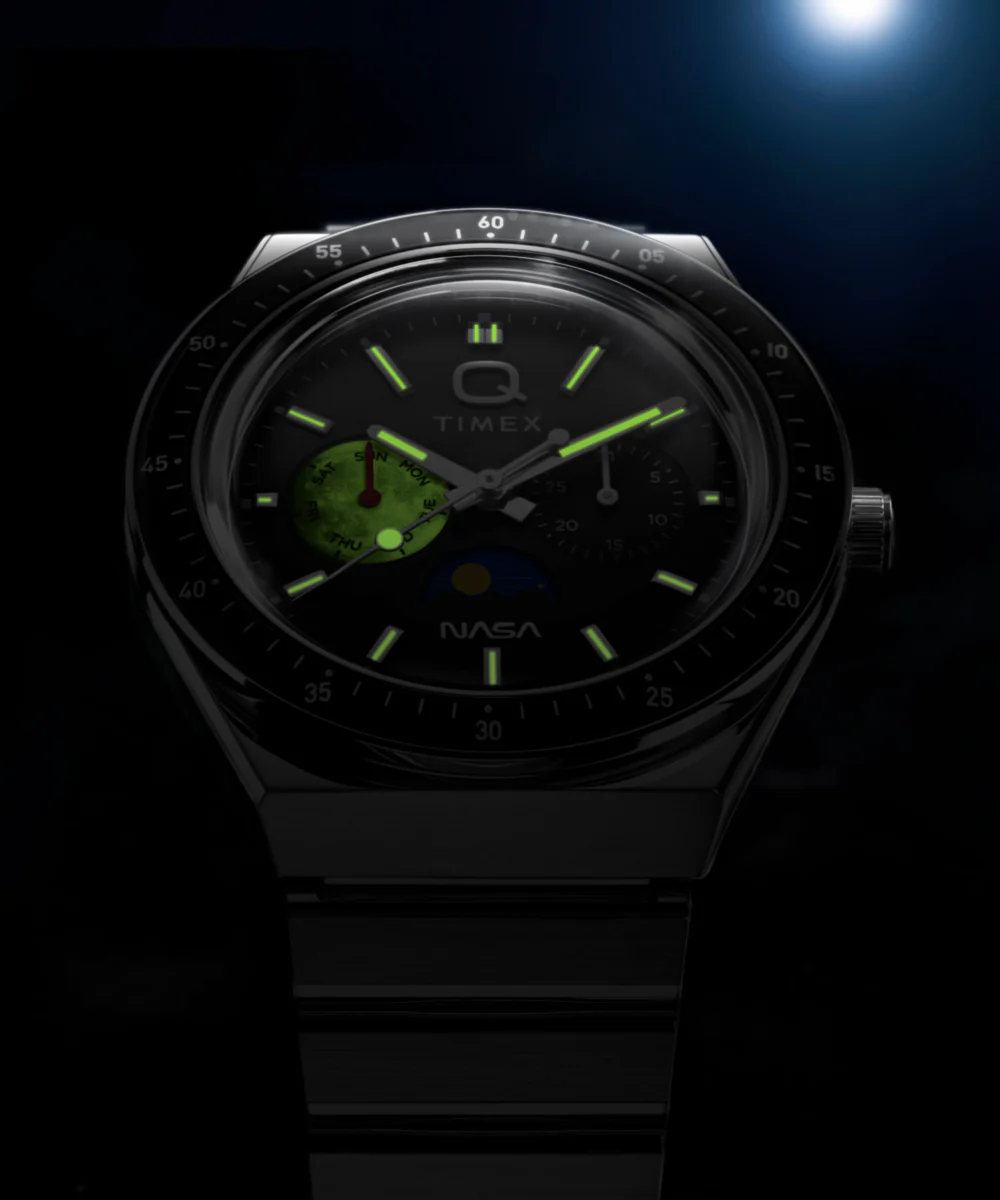 Q Timex NASA 40mm Stainless Steel Bracelet Watch - Image 7