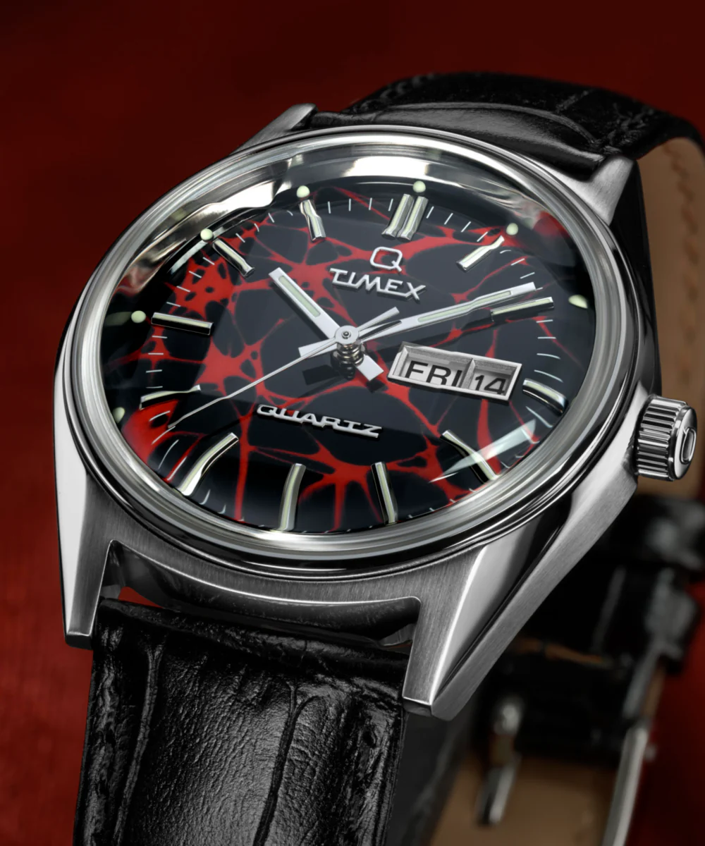 Q Timex Red Vega 1978 Reissue 38mm Leather Strap Watch - Image 6