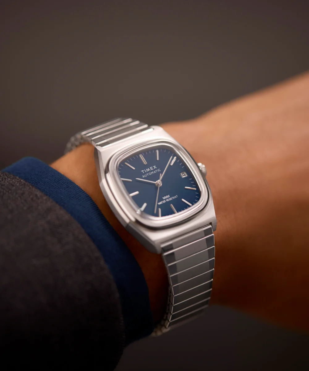 Timex® Automatic 1983 E Line 34mm Stainless Steel Expansion Band Watch - Image 2
