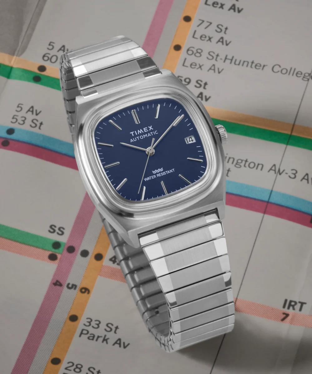 Timex® Automatic 1983 E Line 34mm Stainless Steel Expansion Band Watch - Image 7