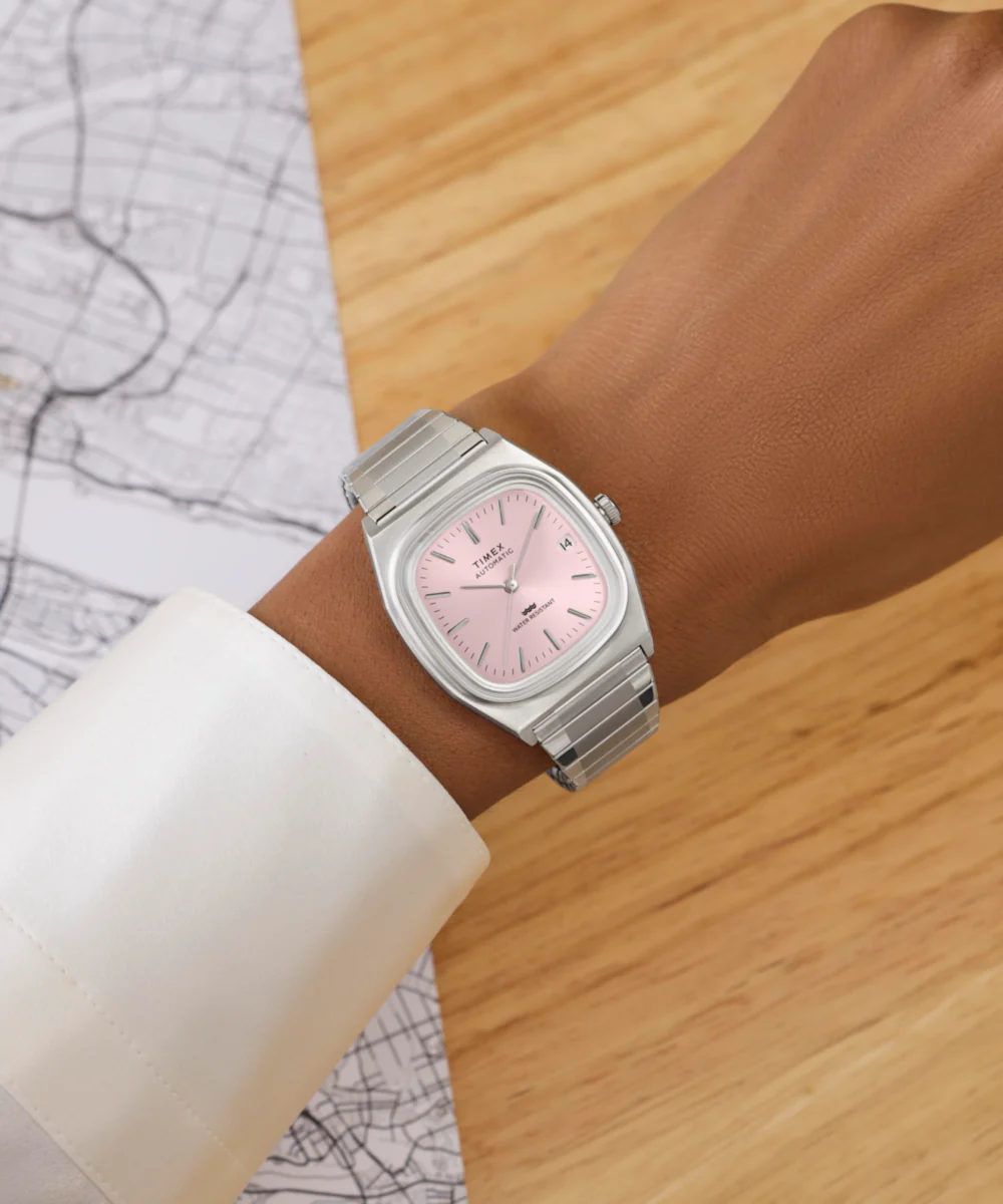 Timex® Automatic 1983 E Line 34mm Stainless Steel Expansion Band Watch - Image 2