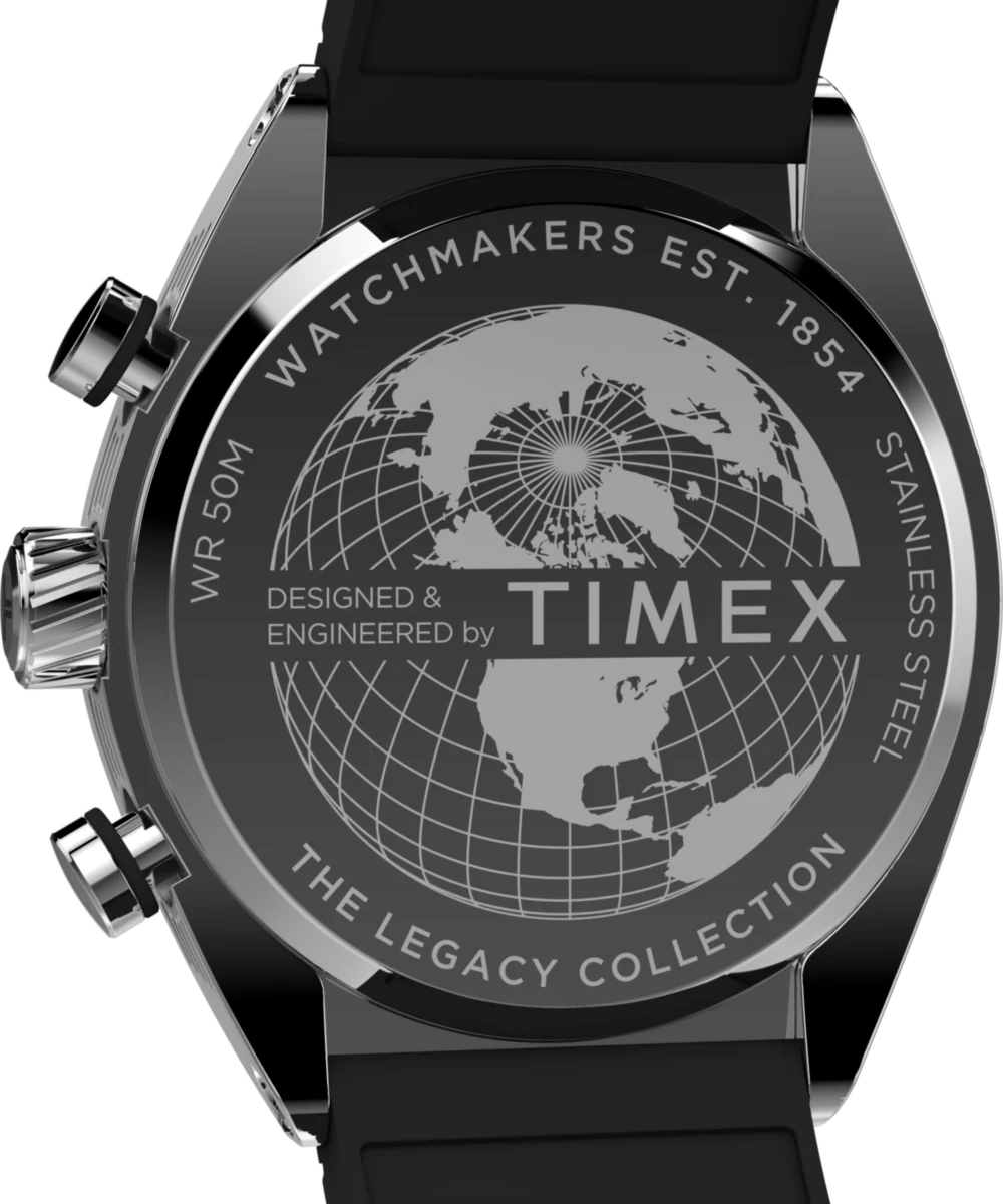 Timex Legacy Tonneau Chronograph 42mm Synthetic Rubber Strap Watch - Image 4
