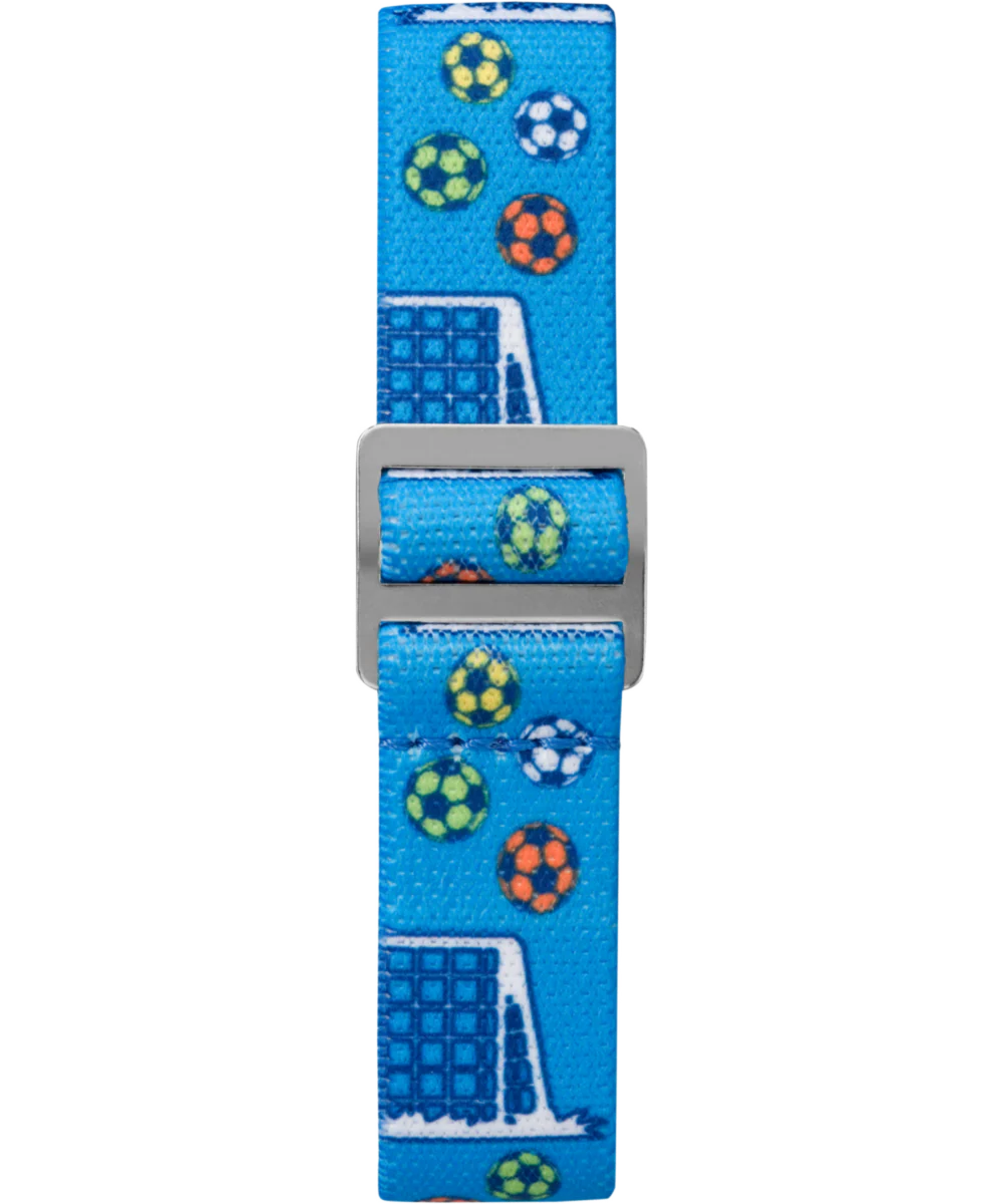 TIMEX TIME MACHINES® 29mm Blue Soccer Elastic Fabric Kids Watch - Image 3