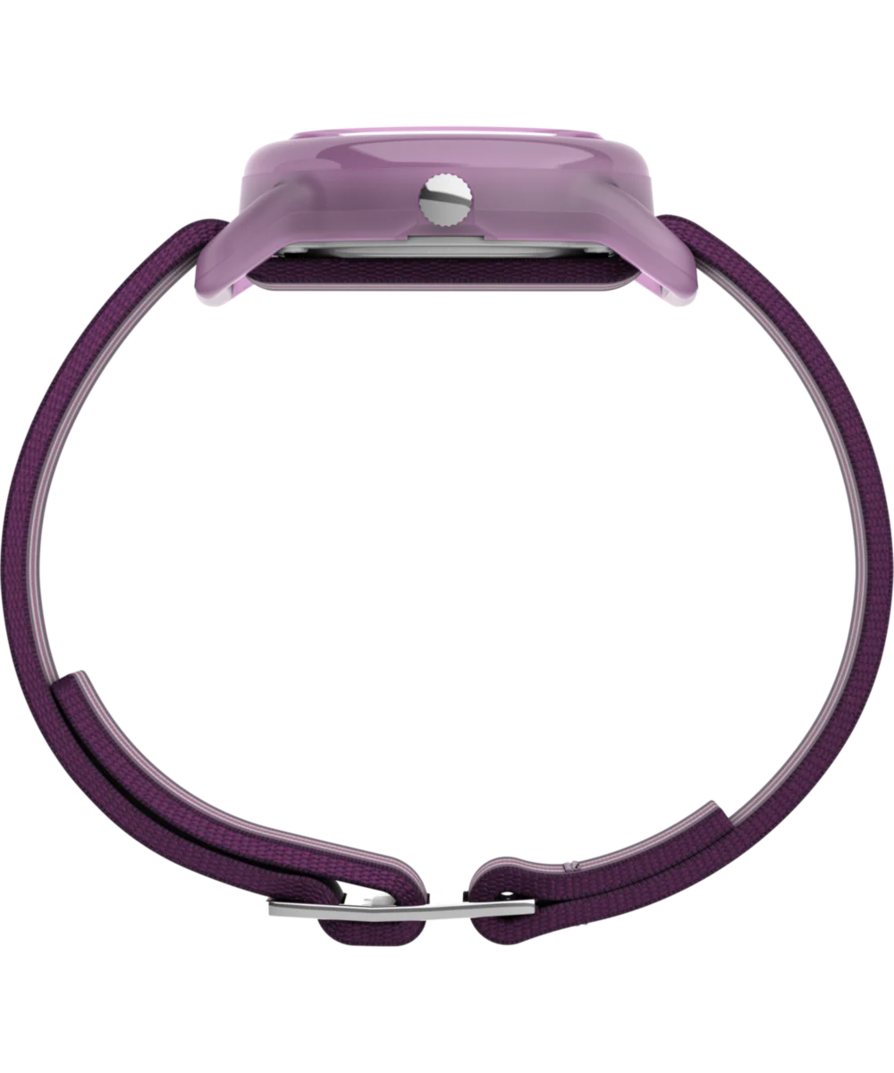 TIMEX TIME MACHINES® 29mm Purple Stripe Elastic Fabric Kids Watch - Image 2