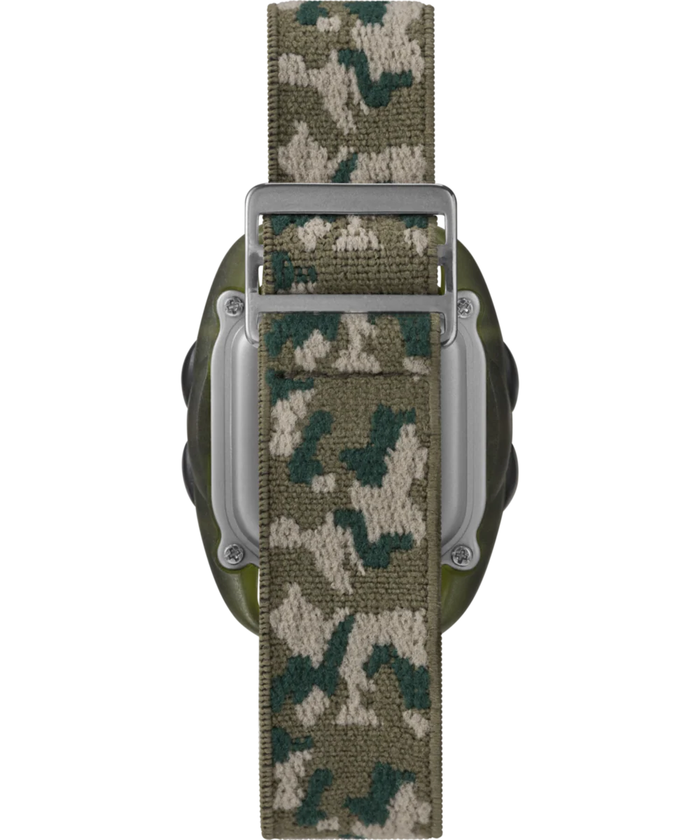 TIMEX TIME MACHINES® 34mm Green Camo Elastic Fabric Kids Digital Watch - Image 3