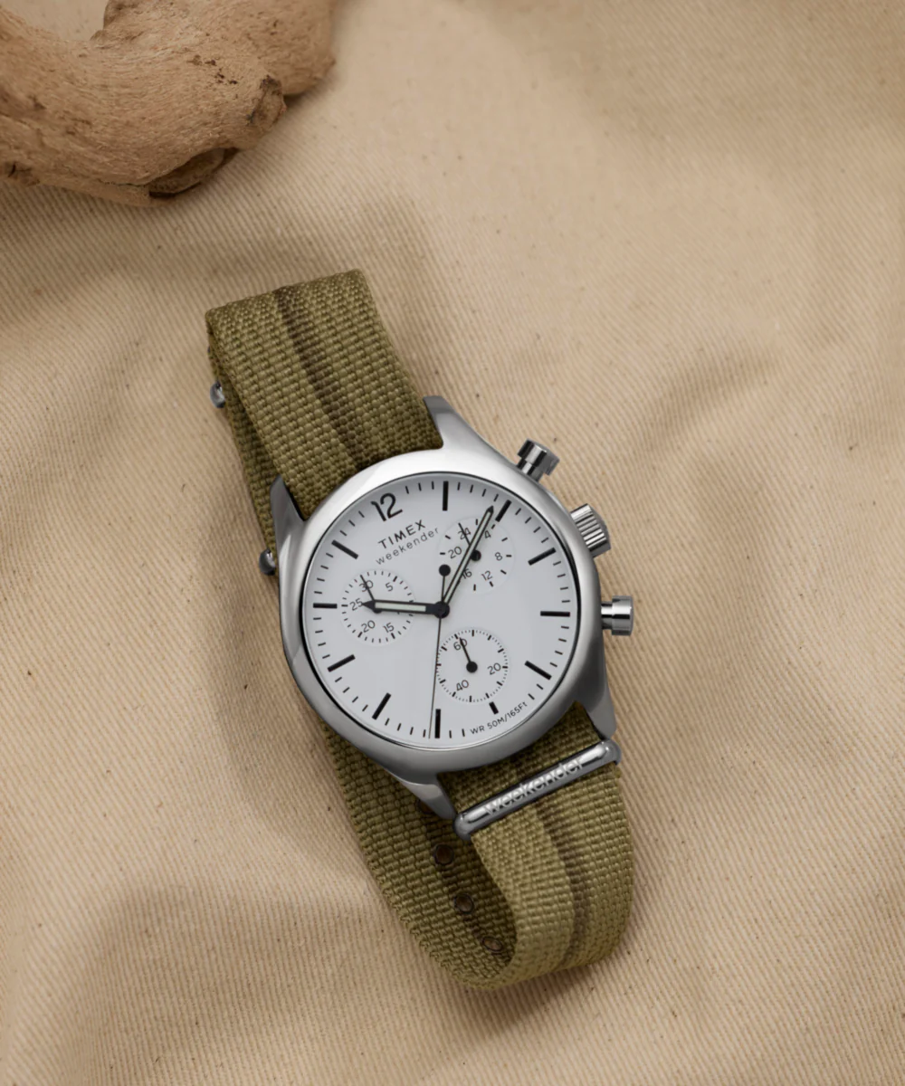 Timex Weekender New England Chronograph 40mm Eco-Conscious Fabric Strap Watch - Image 7