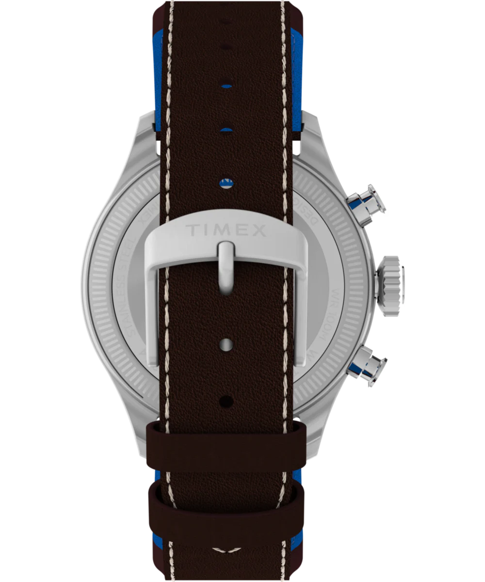 Timex x Pan Am® Waterbury Ace Chronograph 41mm Leather Strap Watch - Image 4
