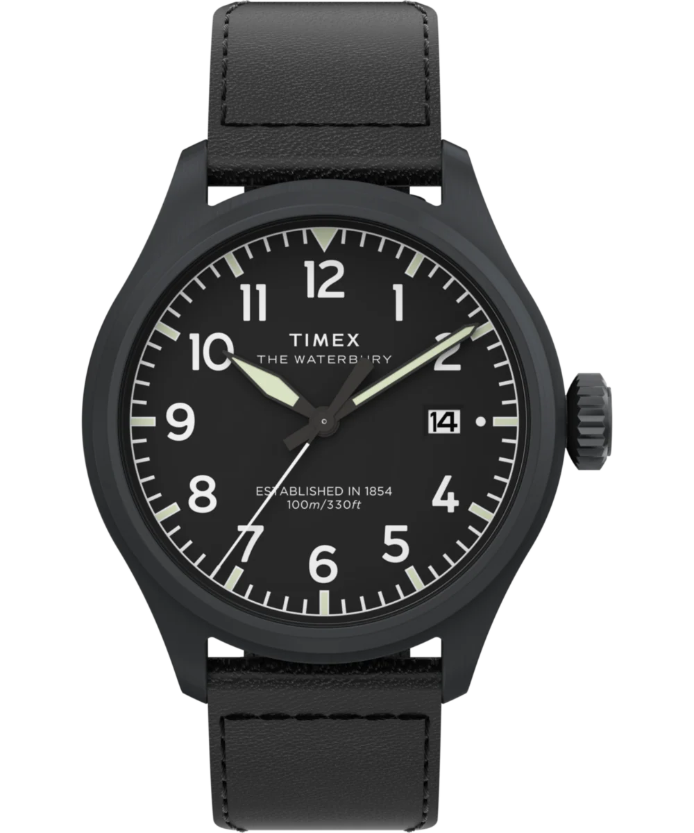Waterbury Ace 41mm Leather Strap Watch